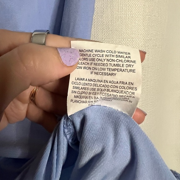 Lily Star Periwinkle Blue Cowl Neck Tie Back Bodysuit - Picture 7 of 8